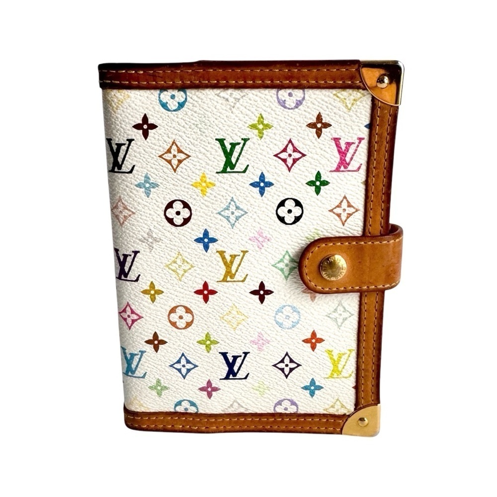 Louis Vuitton Multicolor Agenda Takashi Murakami Blanc White PM Mini Planner Y2K
